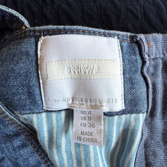 ETT:TWA by Anthropologie dark denim jumpsuit with wide legs size 4 - Picture 4 of 4